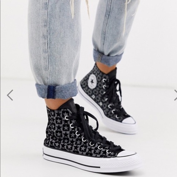 Converse Shoes - Converse Chuck 70 Hi Black Monogram Sneakers